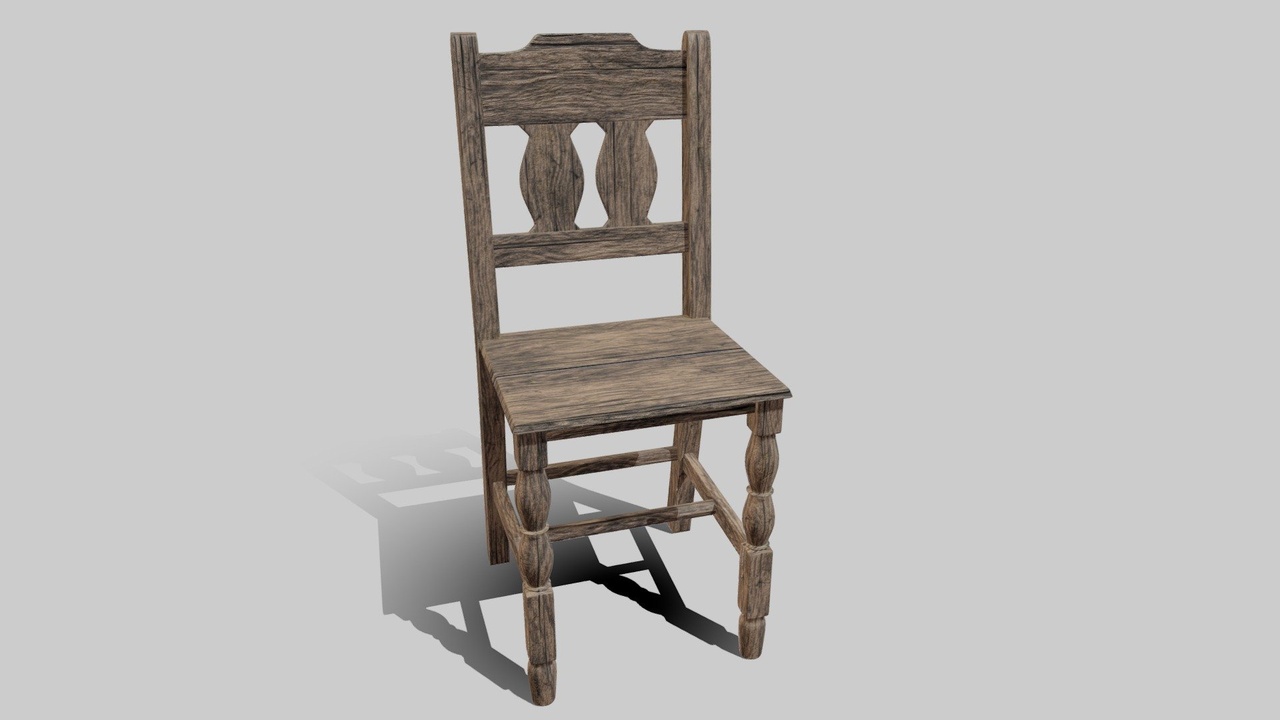 Media 1 for listing Old Wooden chair (mid-poly!)