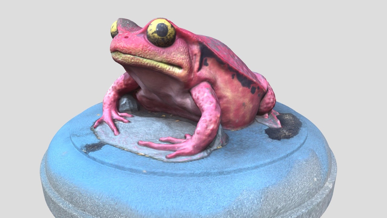 Media 1 for listing Big Pink Frog on a Pedestal
