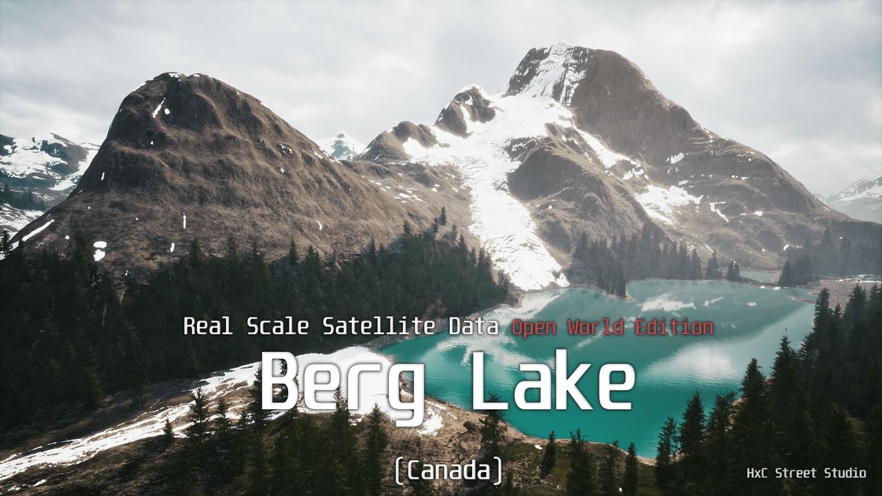 Media 1 for listing Landscape: Berg Lake - Real scale satellite data