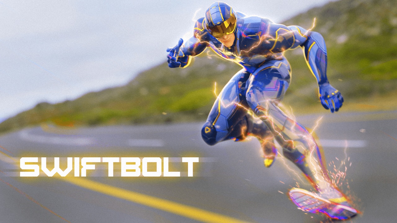 الوسائط 1 للقائمة Male Superhero Game Character - Swiftbolt