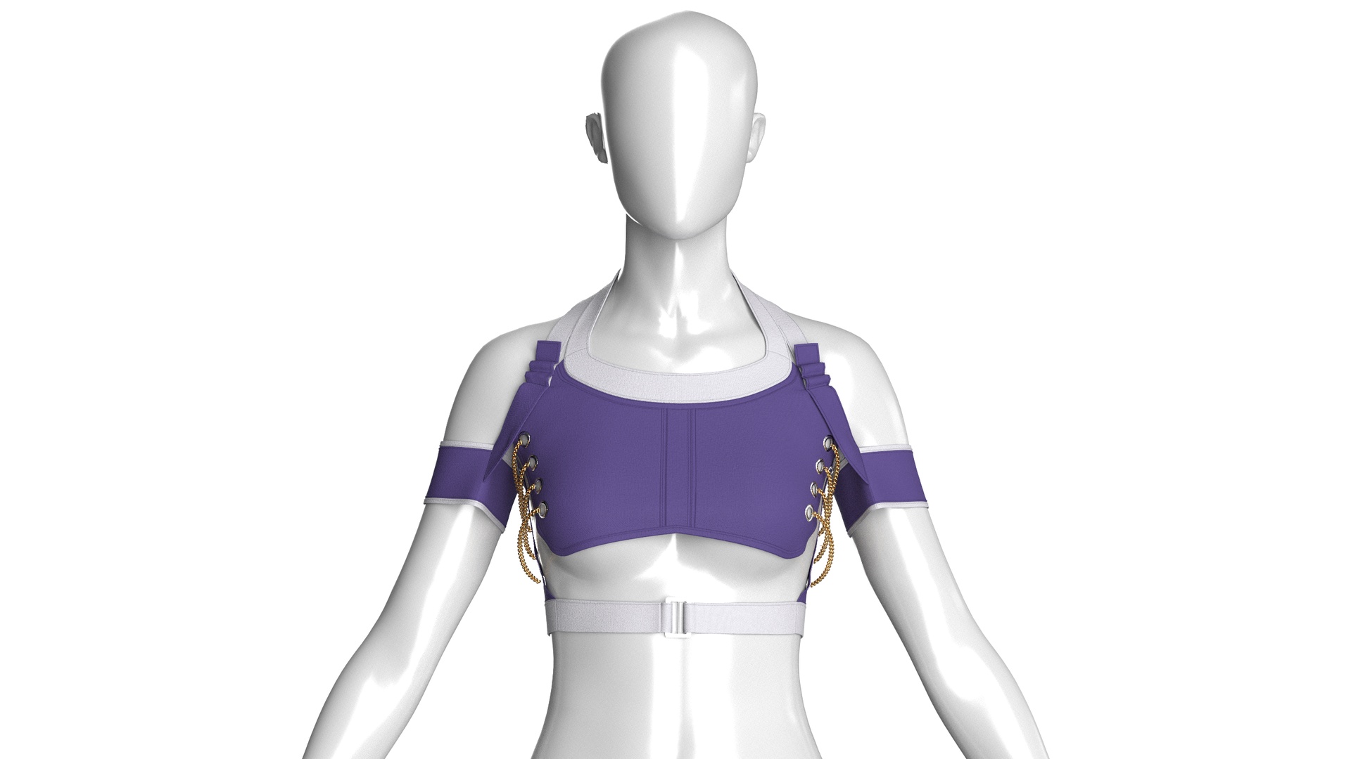 Media 1 for listing Girls Crop Top With Gold Chains | High Poly