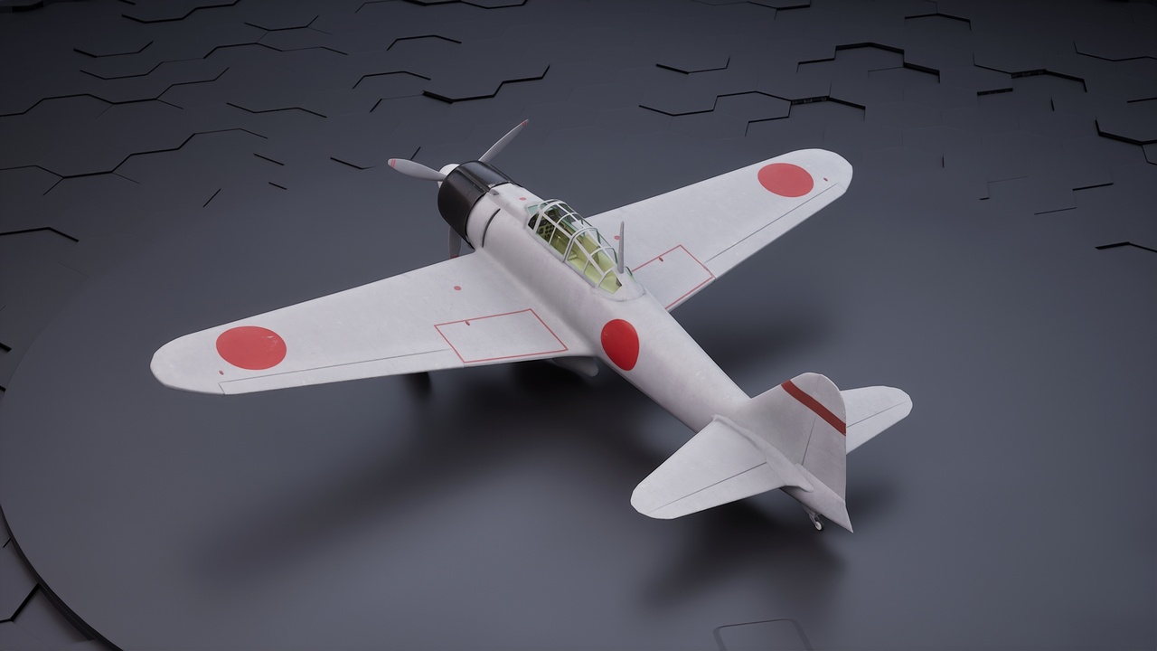 Média 1 pour l'article A6m2 Zero - ww2 Japan plane 3D model