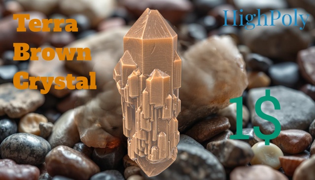 Terra Brown Crystal - High Poly - 3d model — Cobalt Game Assets