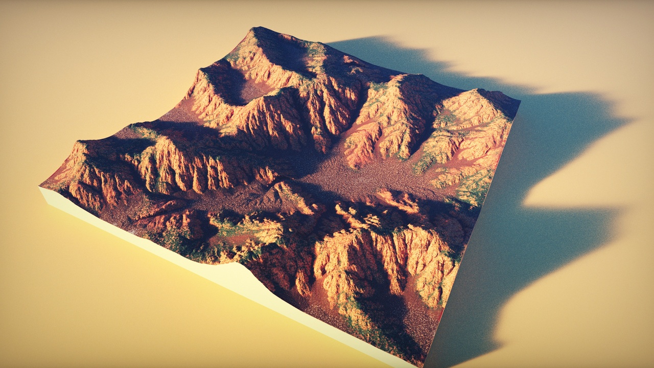 Media 1 for listing 60 Pcs Red Rock - Mountain Landscape Height Maps With Colormap