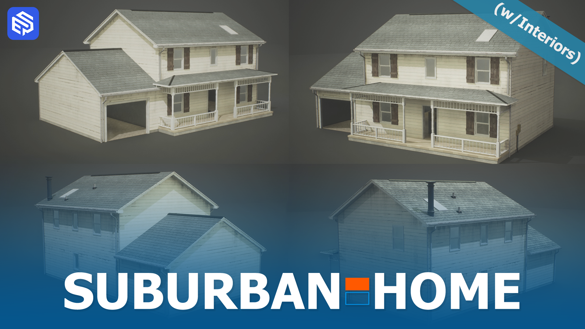 Suburban House / Home - USA (w/Interior) | Fab
