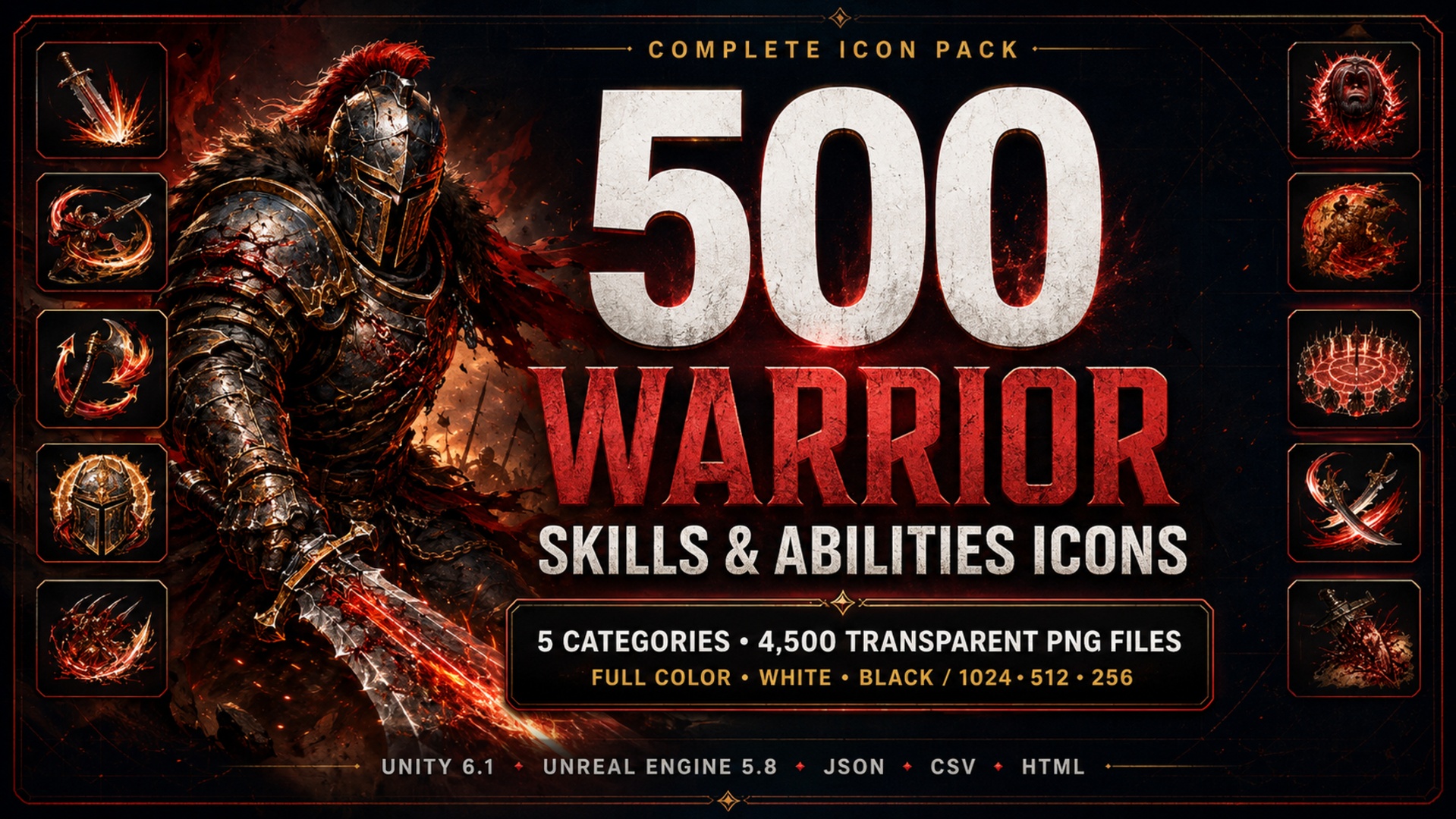 Media 1 for listing 500 Warrior Skills & Abilities Icons