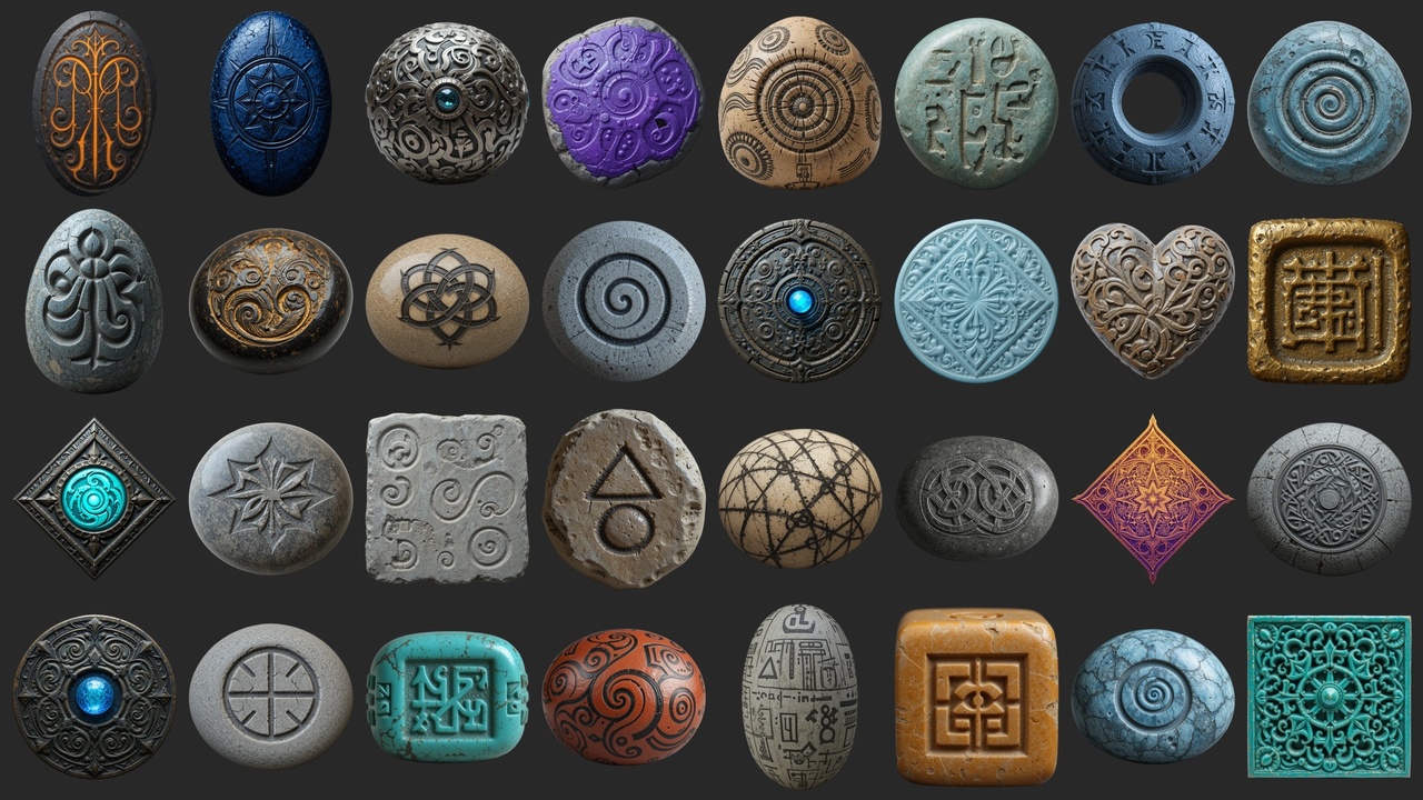 Media 1 for listing 164 Unique Runestones And Artifacts - Icons