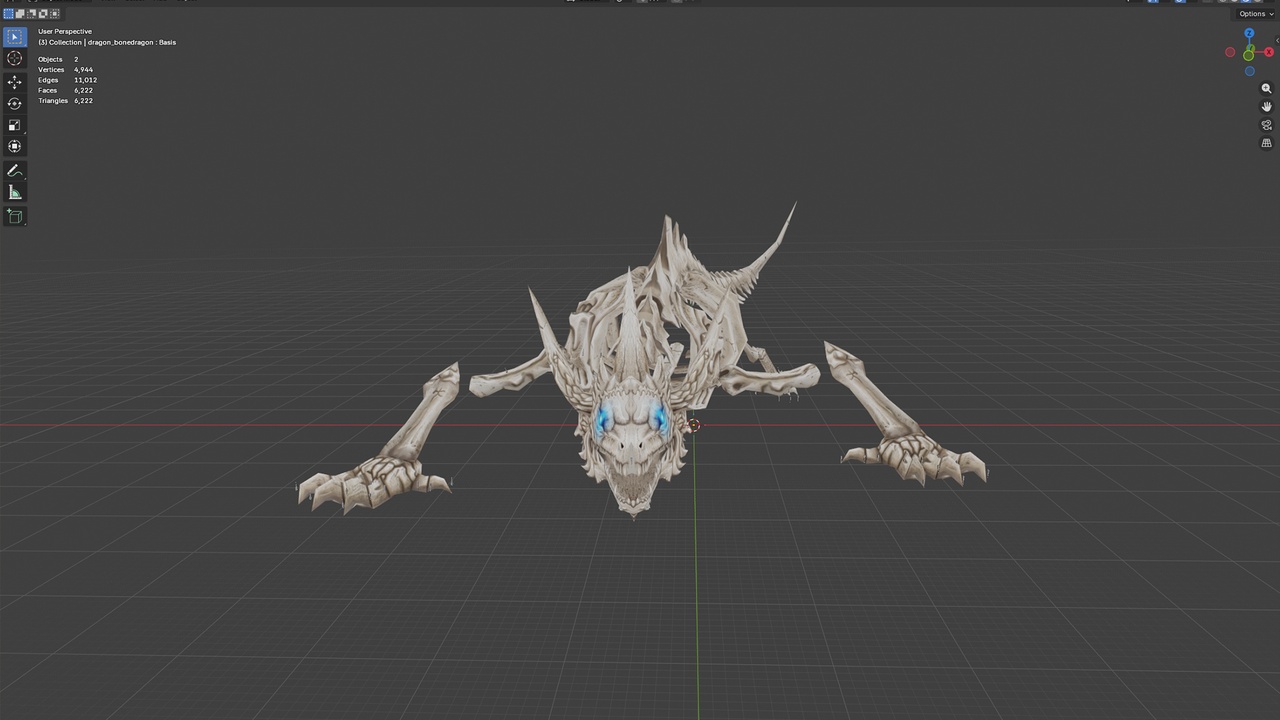 Media 1 for listing Bone Dragon - Rigged & Animated Low Poly Skeleton Dragon