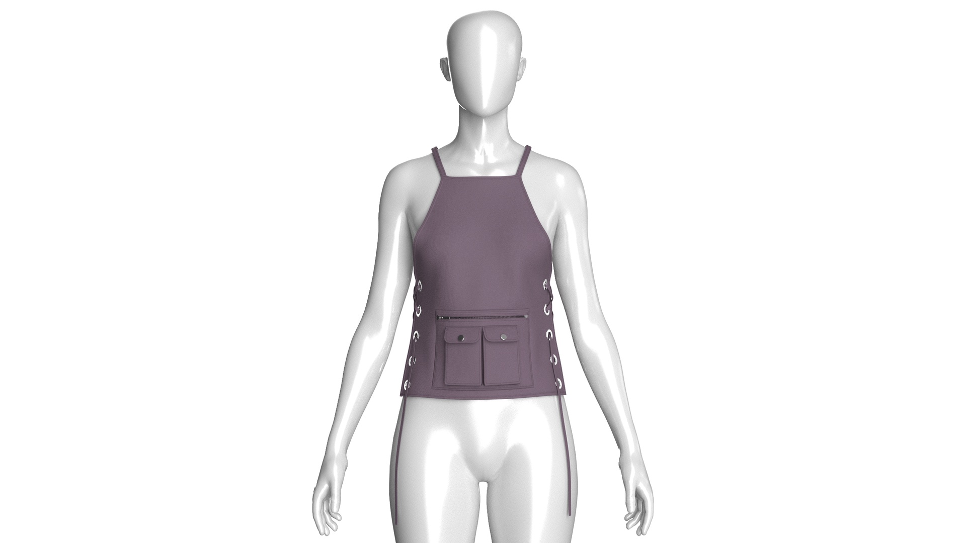 Media 1 for listing Girls Side Lace Apron With Cargo Pockets | High Poly