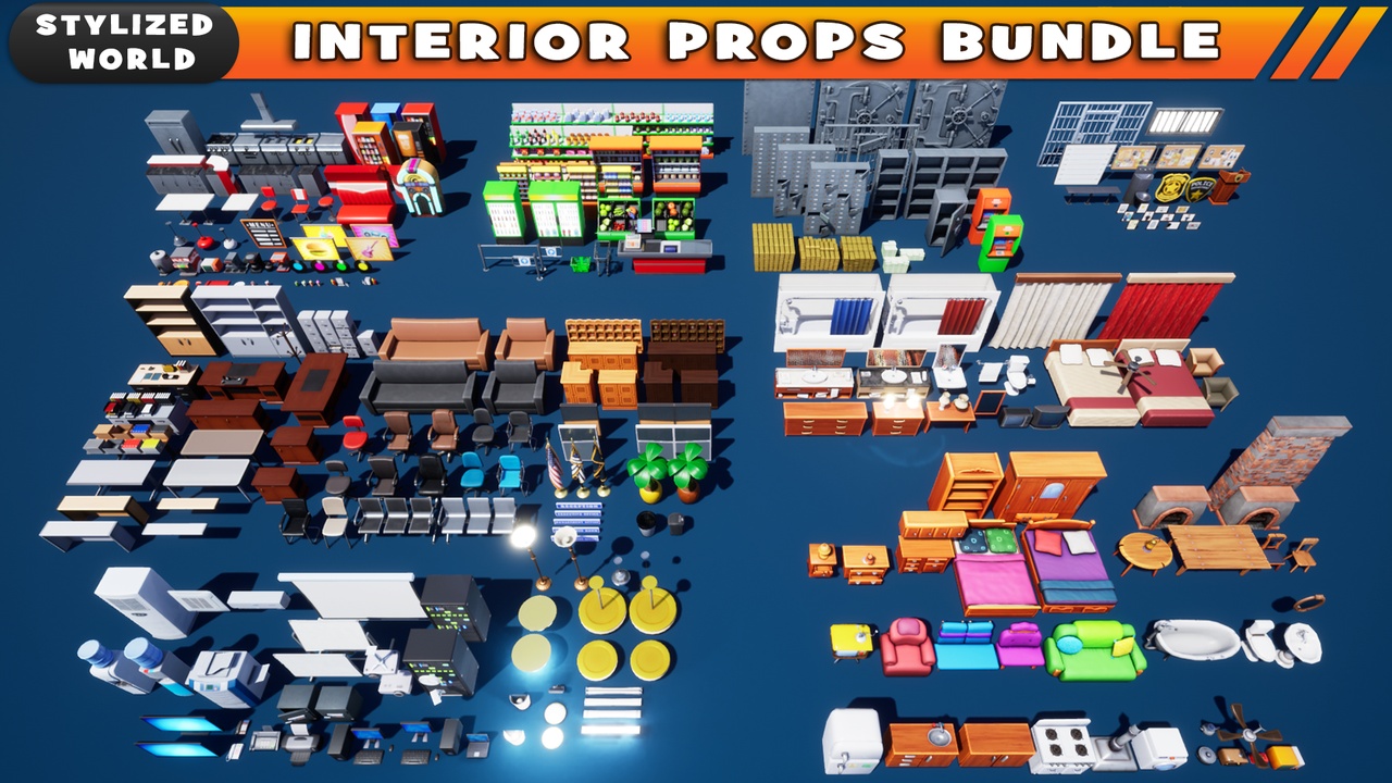 Media 1 for listing Stylized Interior Props Bundle