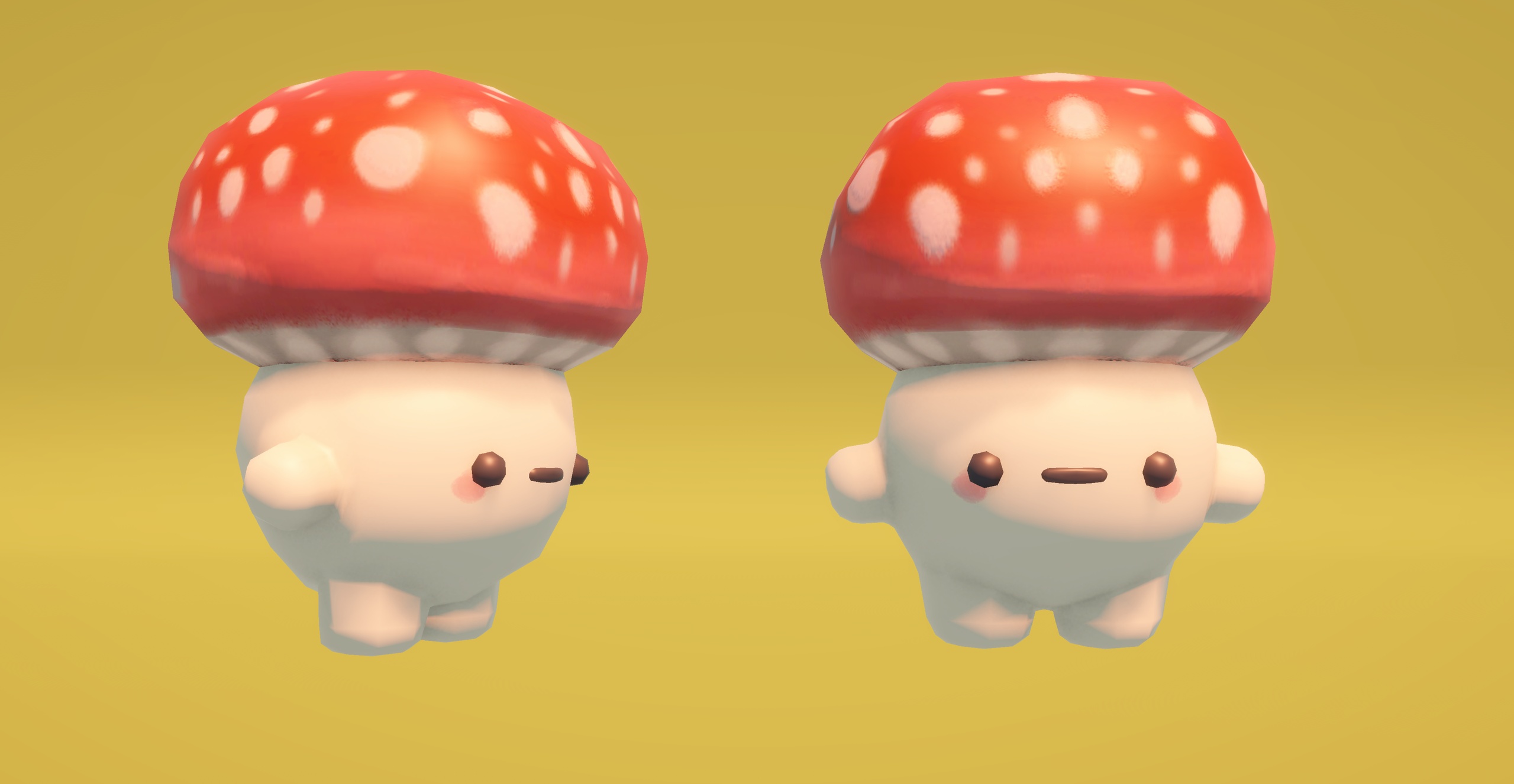 Media 1 for listing Mushroom Buddies - 10 Cute Humanoid Mushrooms + 7 Starter Animations | Low Poly