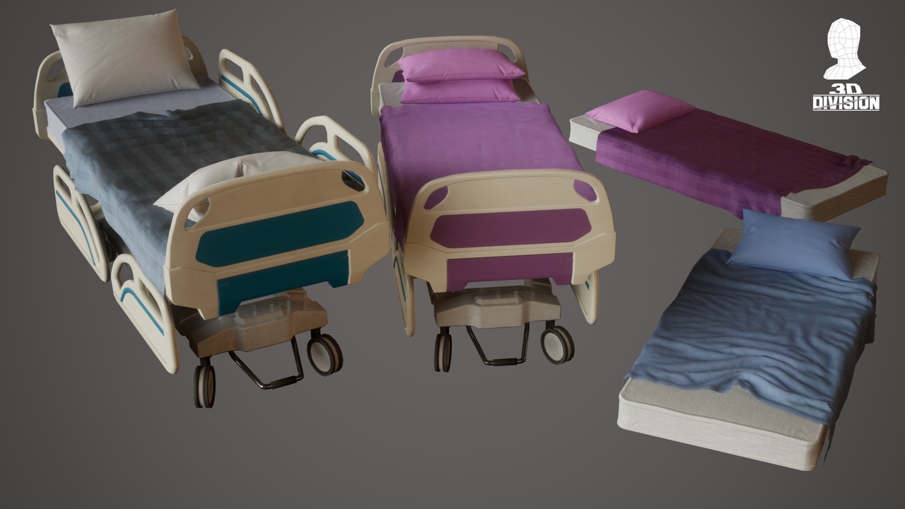 Media 1 for listing Hospital Bed - Modular - PBR Game Ready
