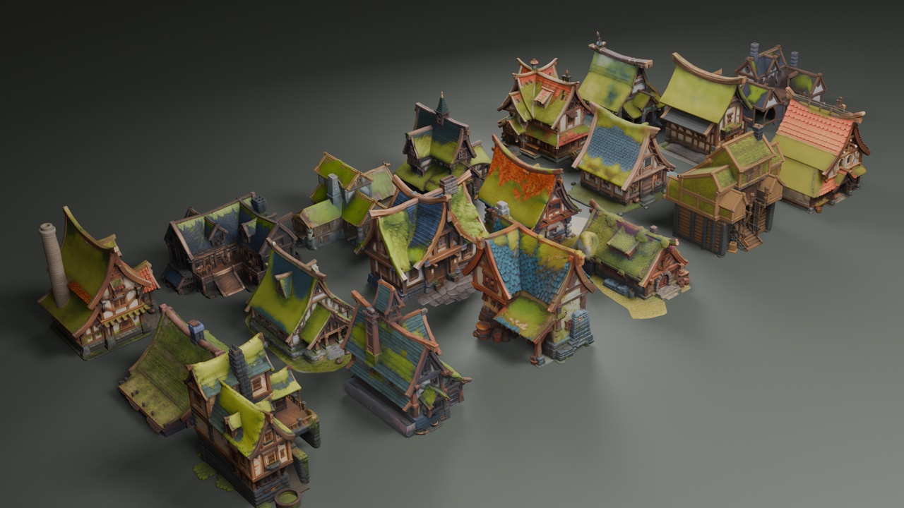 Media 1 for listing Stylized Nordic Architecture Set 13