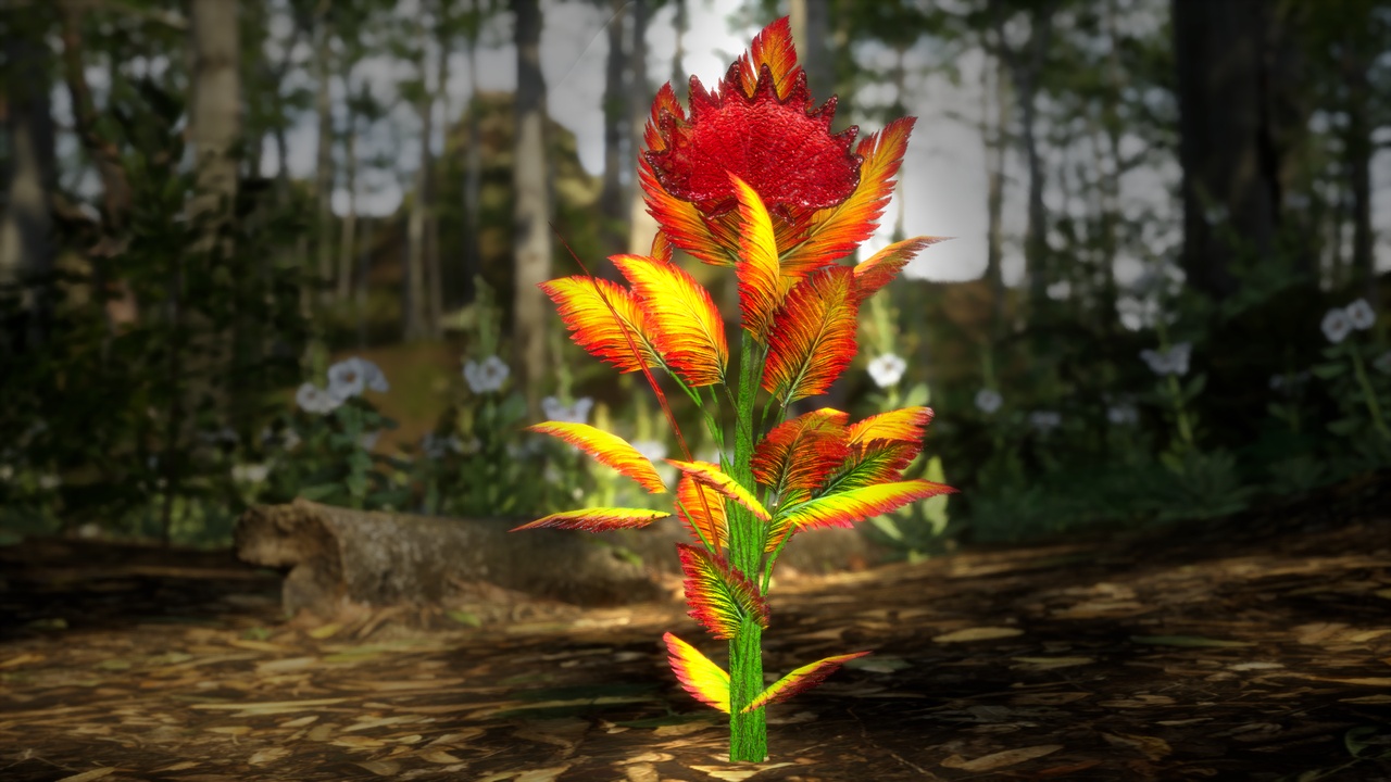 Media 1 for listing Red Fantasy Forest - 6 Cardinal Chicken Lobelia Fern Grass Plant