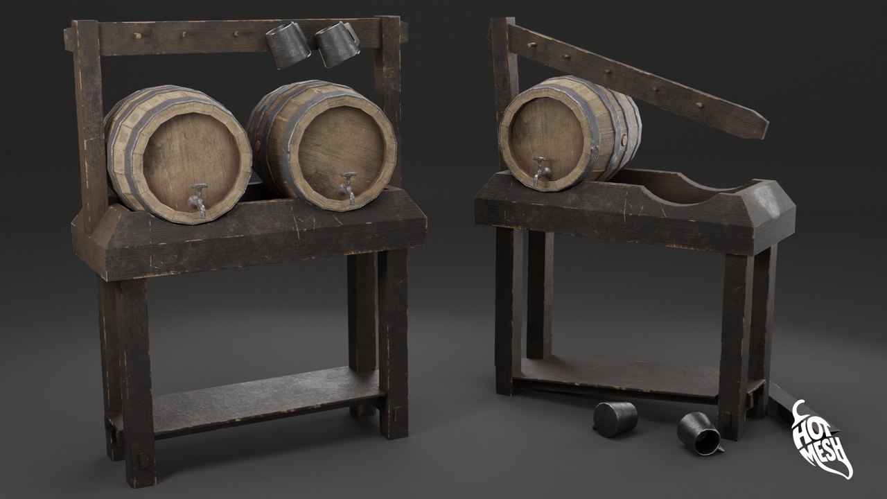 Media 1 for listing OPTIMIZED MEDIEVAL BARREL STAND
