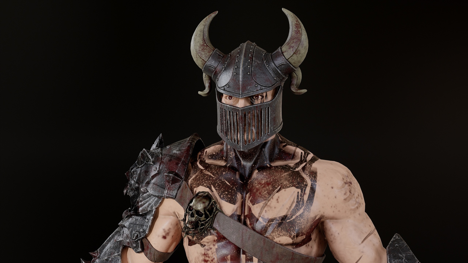 Media 1 for listing Bloodhorn Warrior | Fantasy Game Ready Character