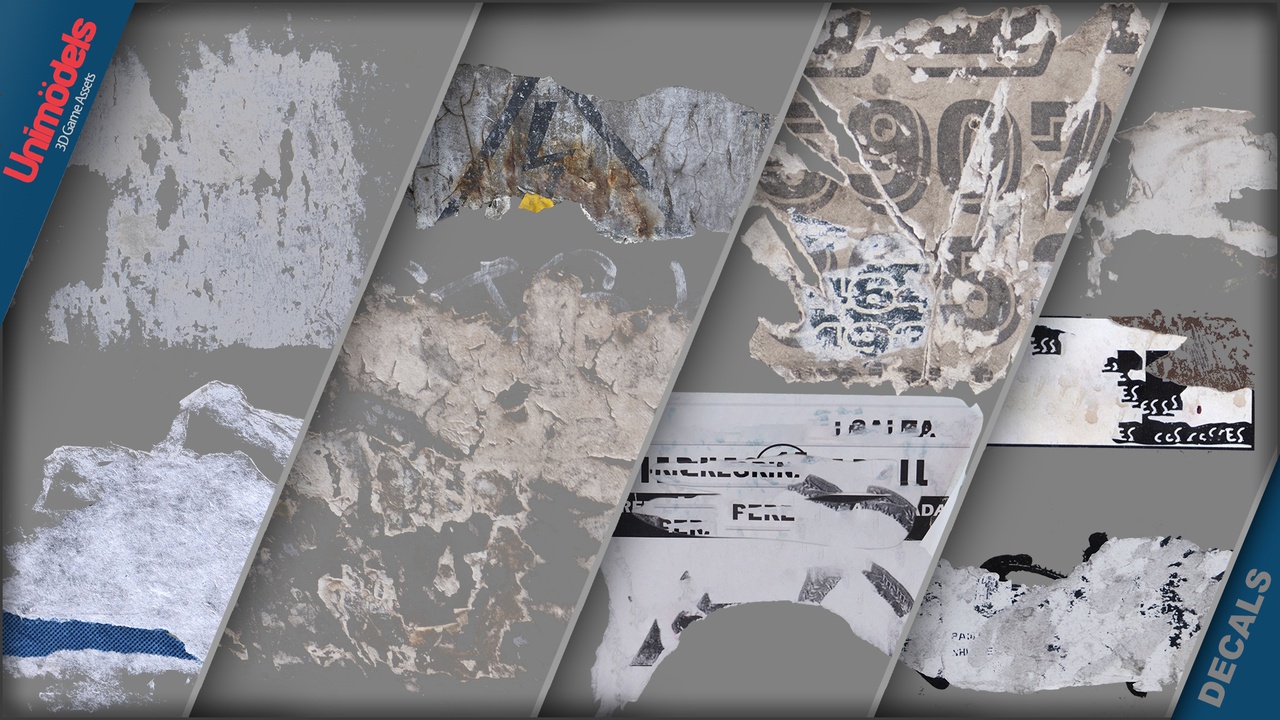 Media 1 for listing Papers Decals Vol. 1 – Torn & Scattered Clutter