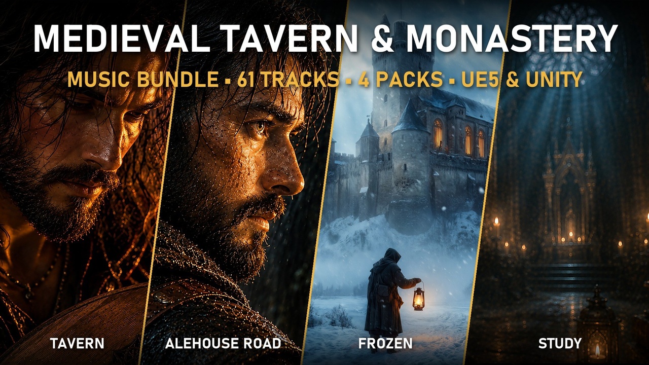 Media 1 for listing Medieval Tavern & Monastery Music Bundle – 61 Fantasy RPG Bard & Ambient Tracks