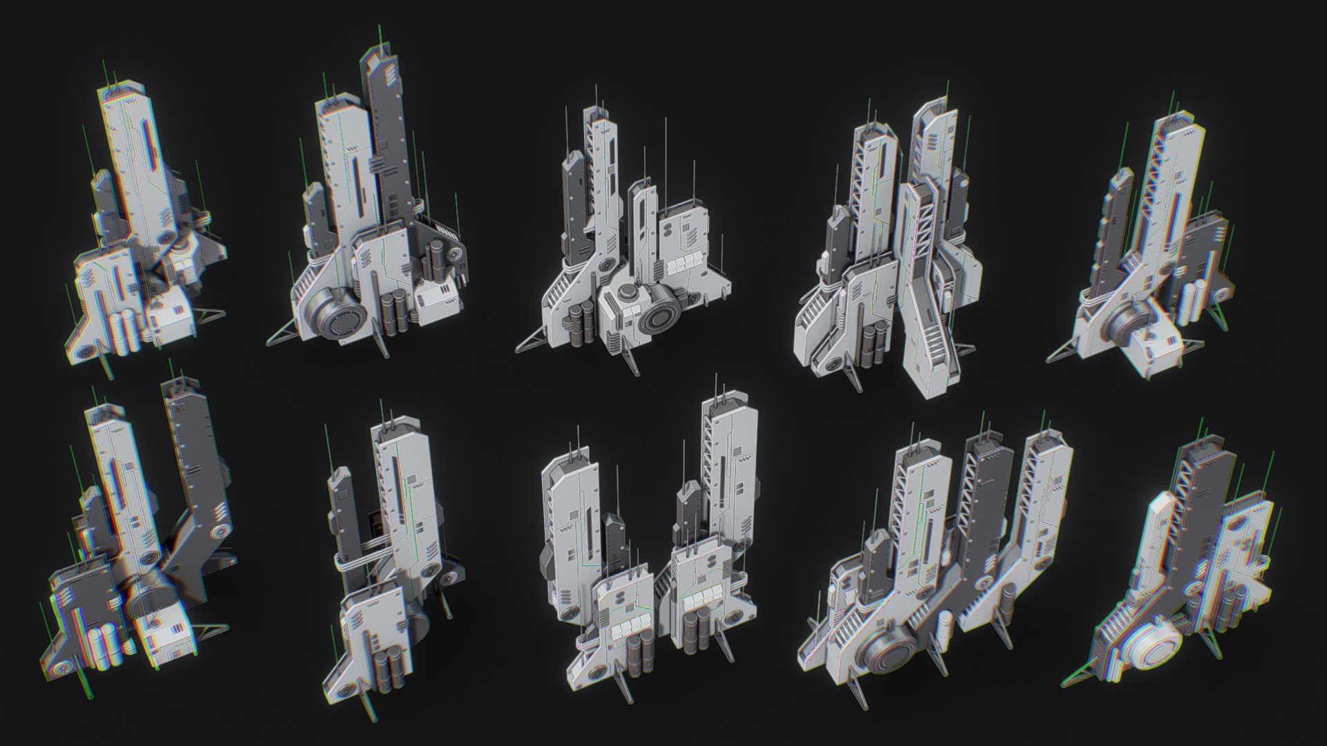 Futuristic building pack | Fab