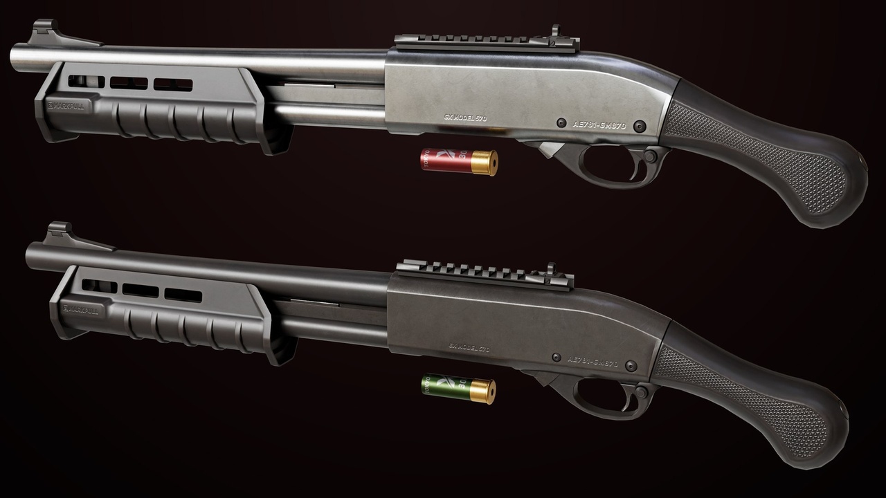 Media 1 for listing Small Shotgun 01 Black and Silver Single Mat All PBR Unity UE Texture