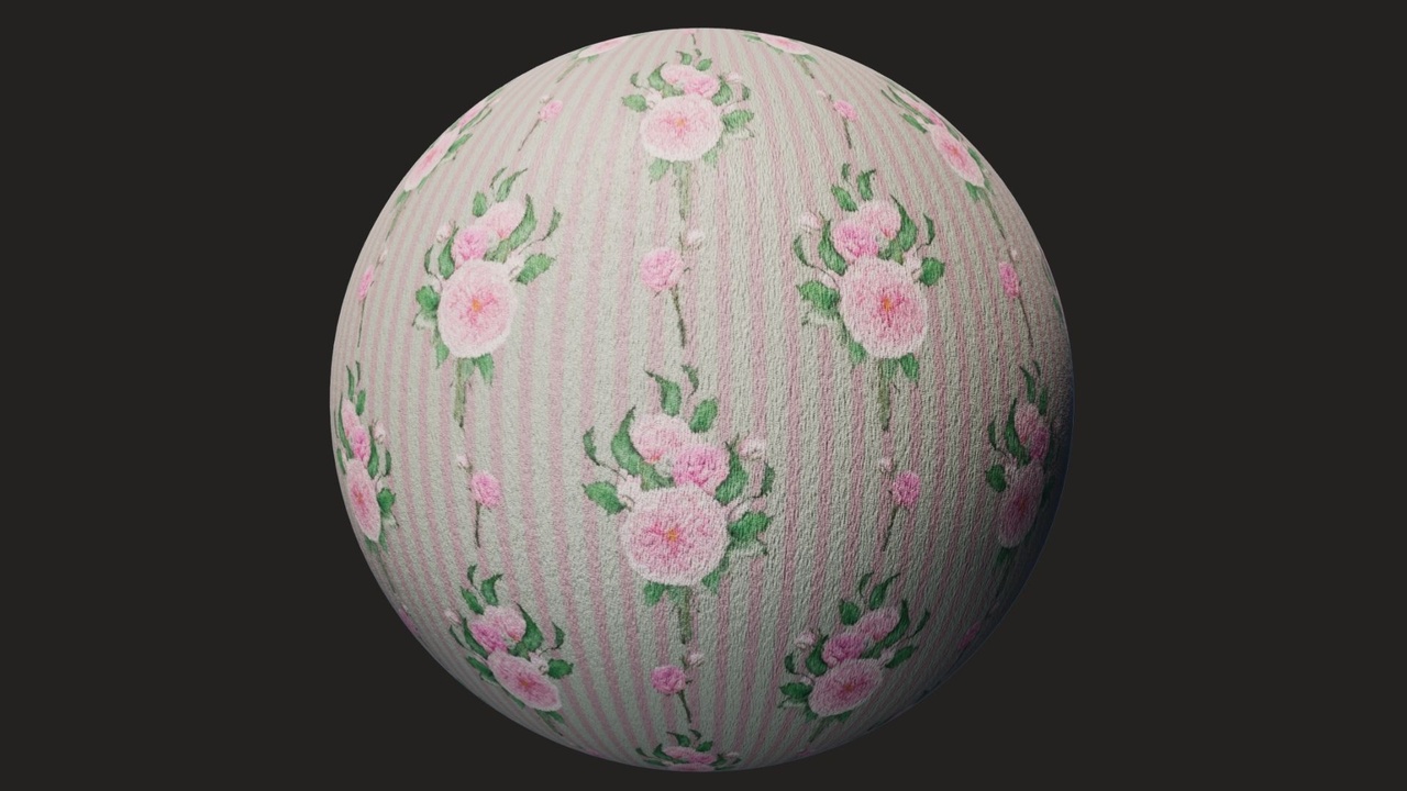 Media 1 for listing Vintage Floral Wallpaper – 4K Seamless PBR Realistic
