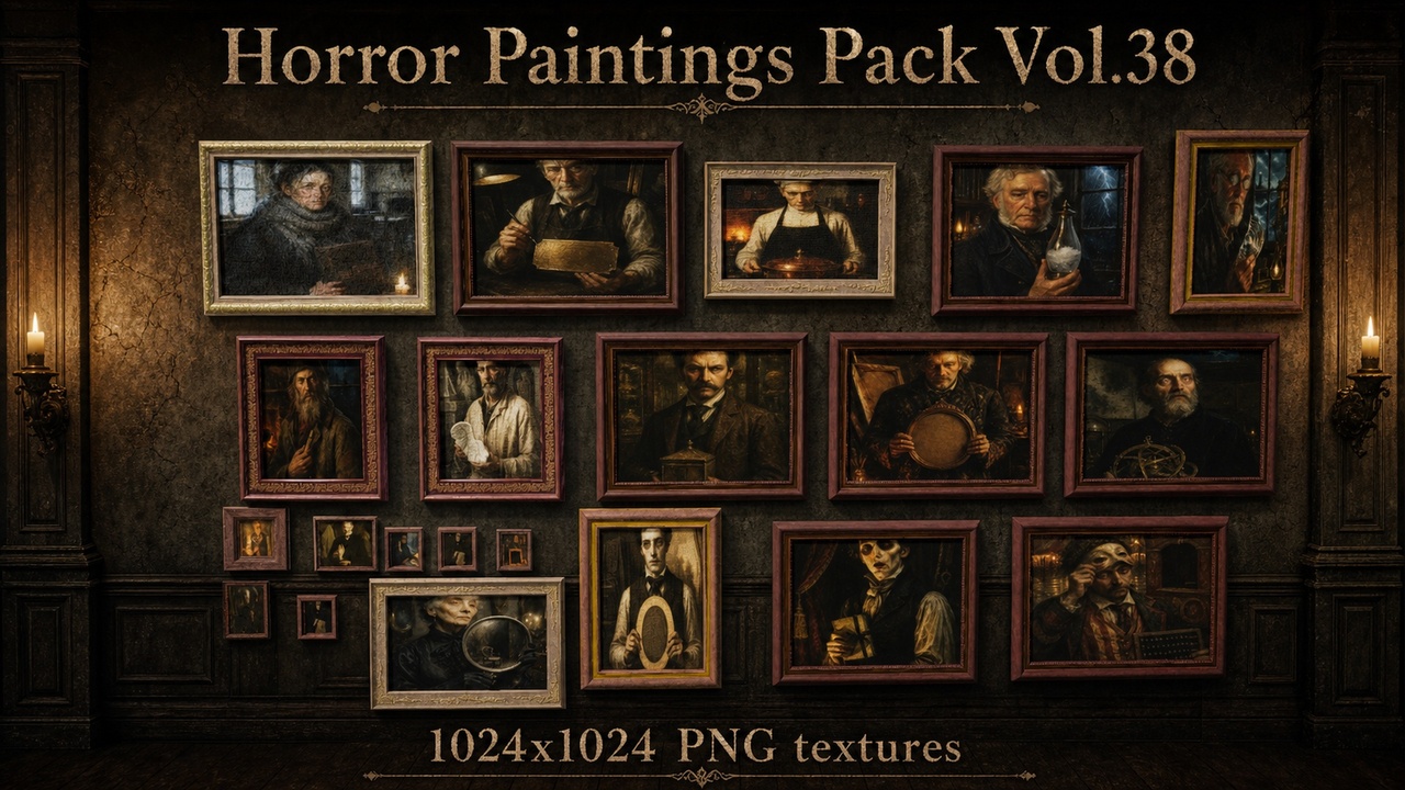 Media 1 for listing Horror Faces Paintings Pack Vol.38