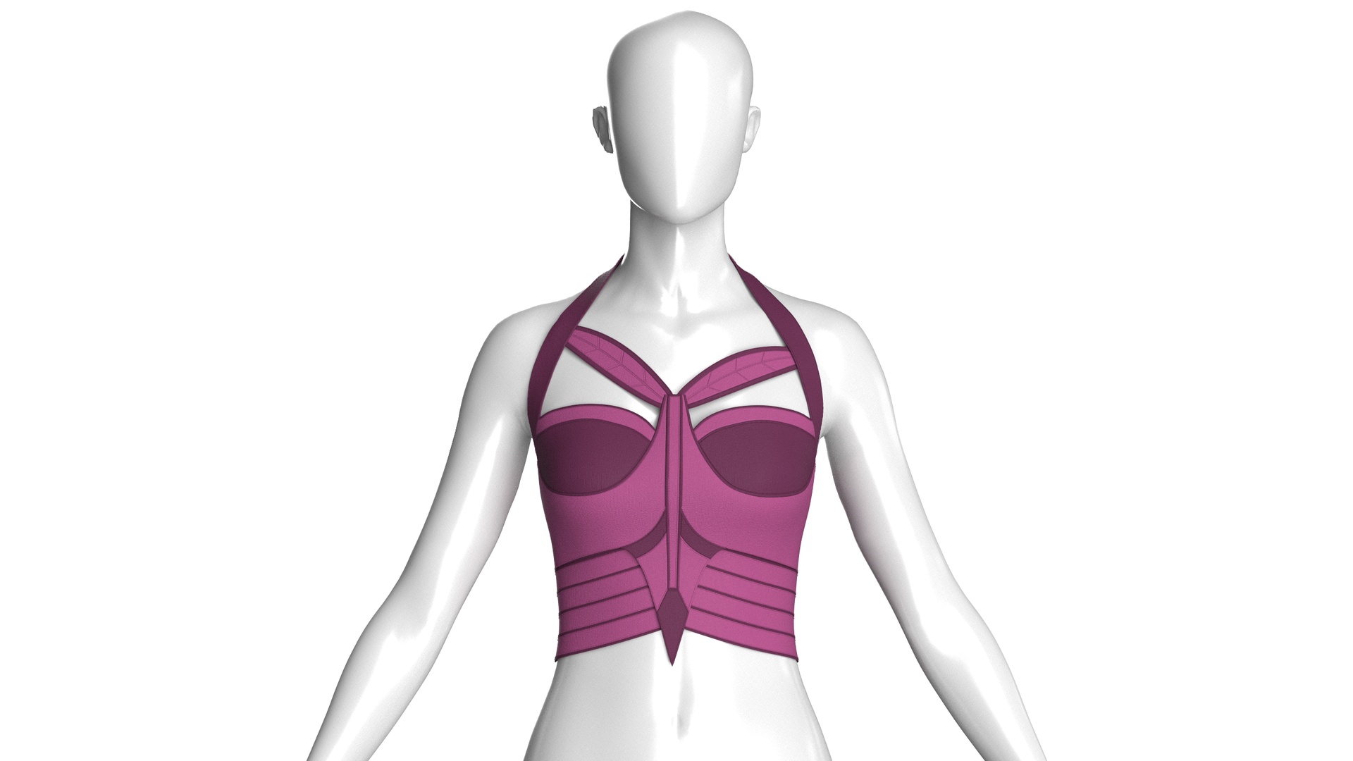 Media 1 for listing Girls Halter Bustier Crop Top | High Poly