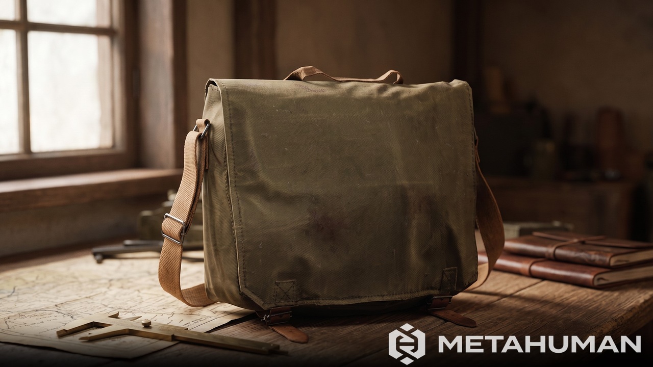 Media 1 for listing Vintage Military Messenger Bag Low Poly PBR Game Ready 3D Model