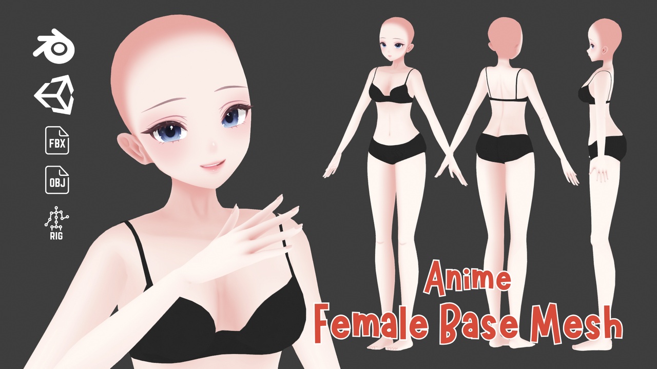 Media 1 for listing Anime Female Base Mesh
