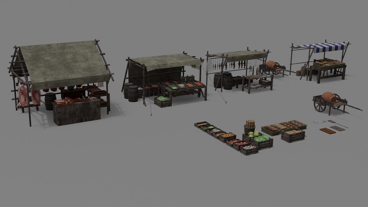 Media 1 for listing Medieval Market Vol 4 - Food Stalls 1