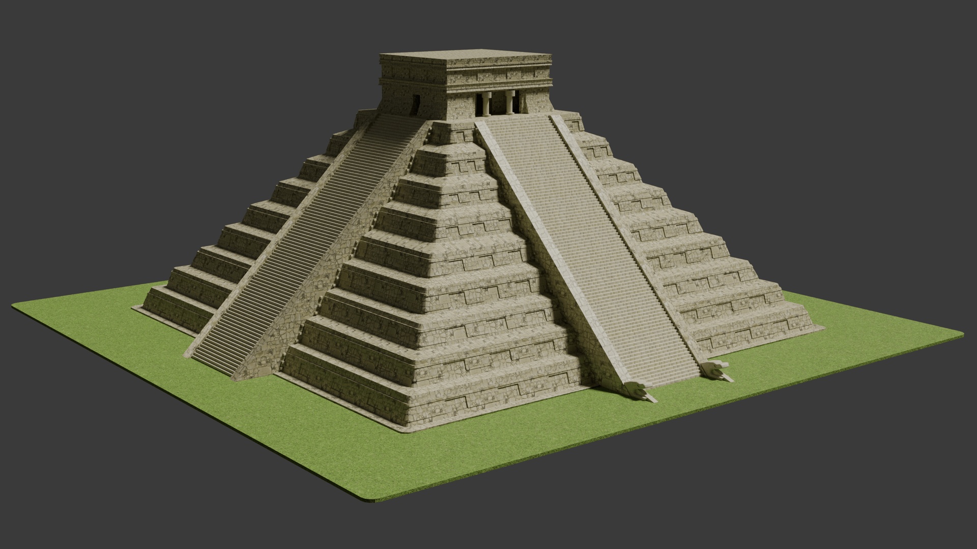 Media 1 for listing El Castillo (Chichén Itzá, Yucatán) - Realistic High-Detail 3D Pyramid
