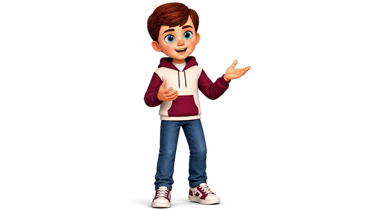 Media 1 for listing Kid Character Stylized Cute Boy Game Ready Rigged and Animated
