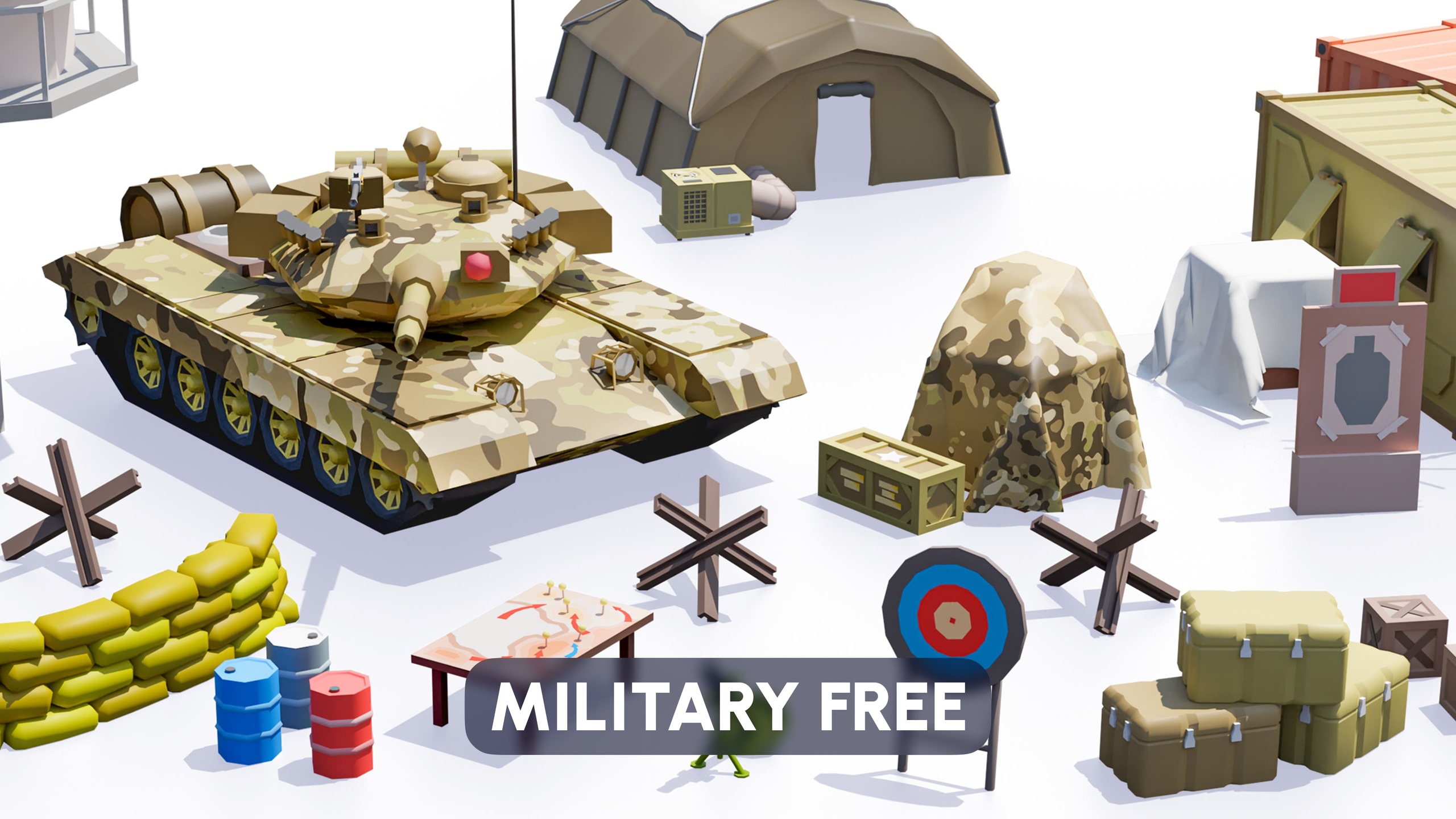 Media 1 for listing Military FREE - Low Poly 3D Models Pack