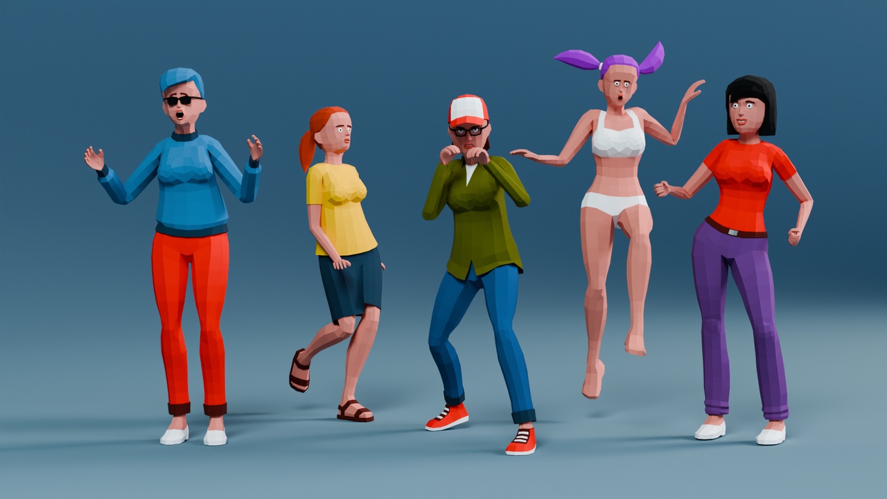 Media 1 for listing Simple modular woman low-poly stylized