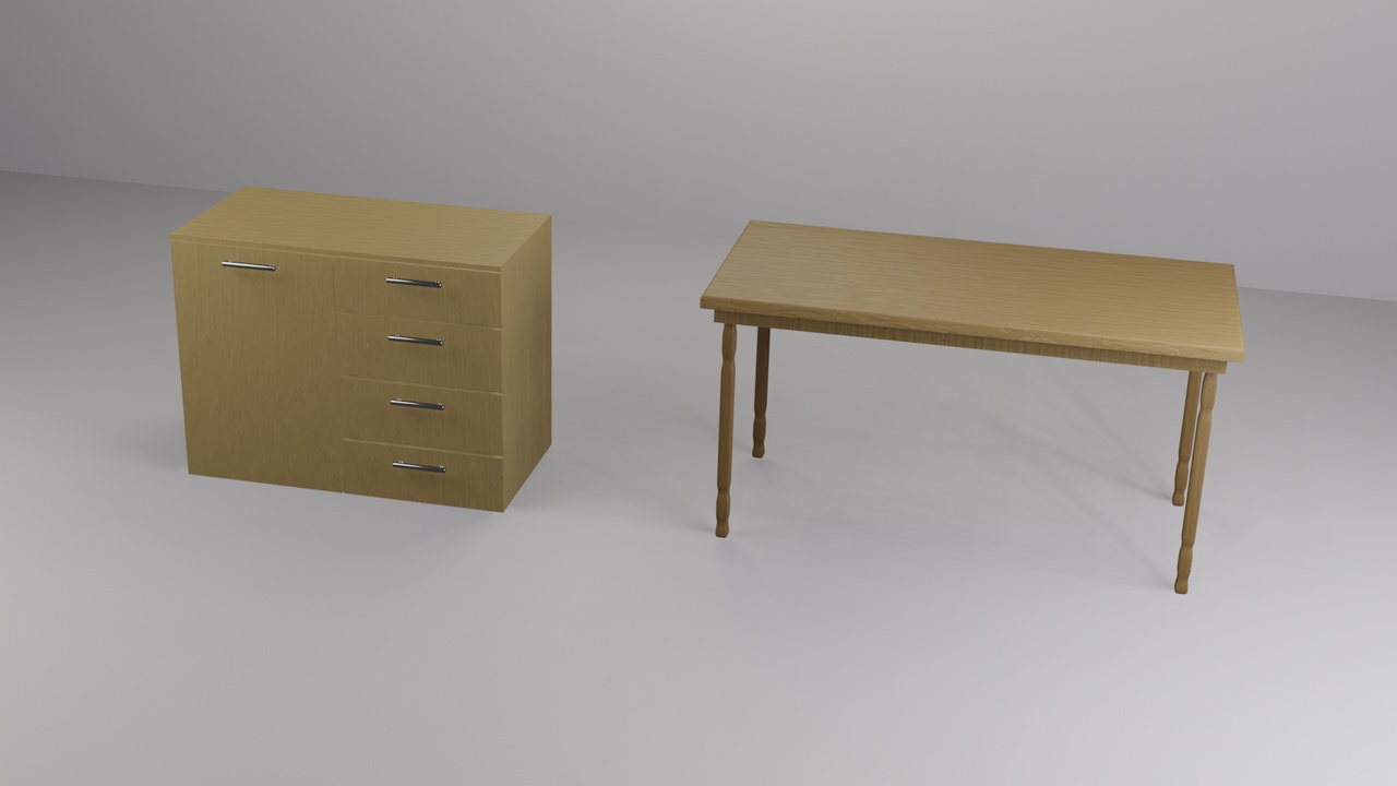 Media 1 for listing Low Poly Wooden Furniture Pack