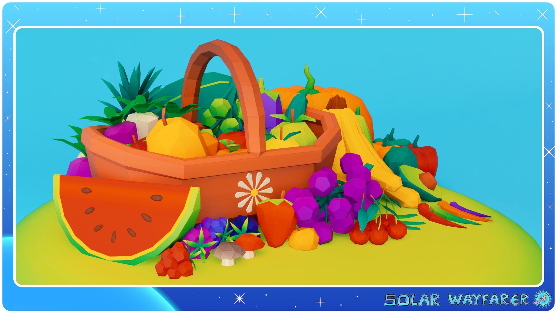 Media 1 for listing Soup Opera - Low Poly - Gradient Texture - Poly Art - Fruit & Vegetables Pack