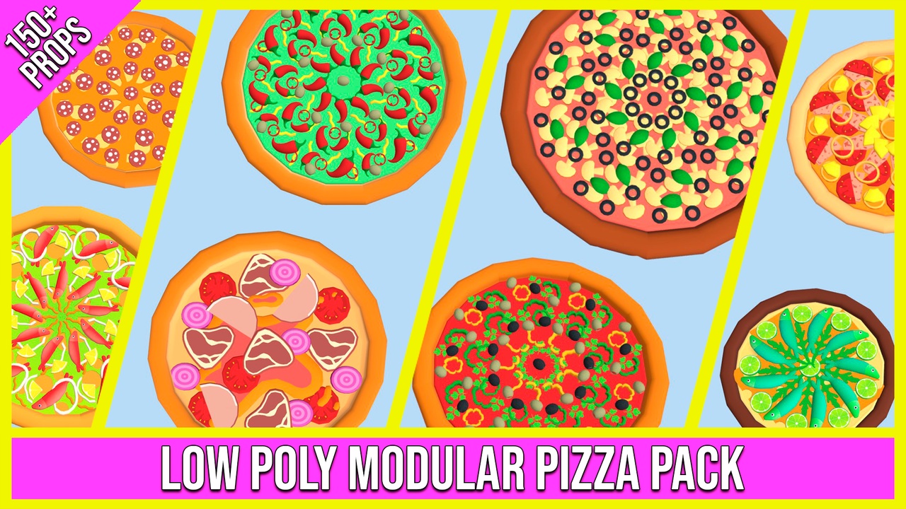 Media 1 for listing Low Poly Modular Pizza Pack (150+ Props)