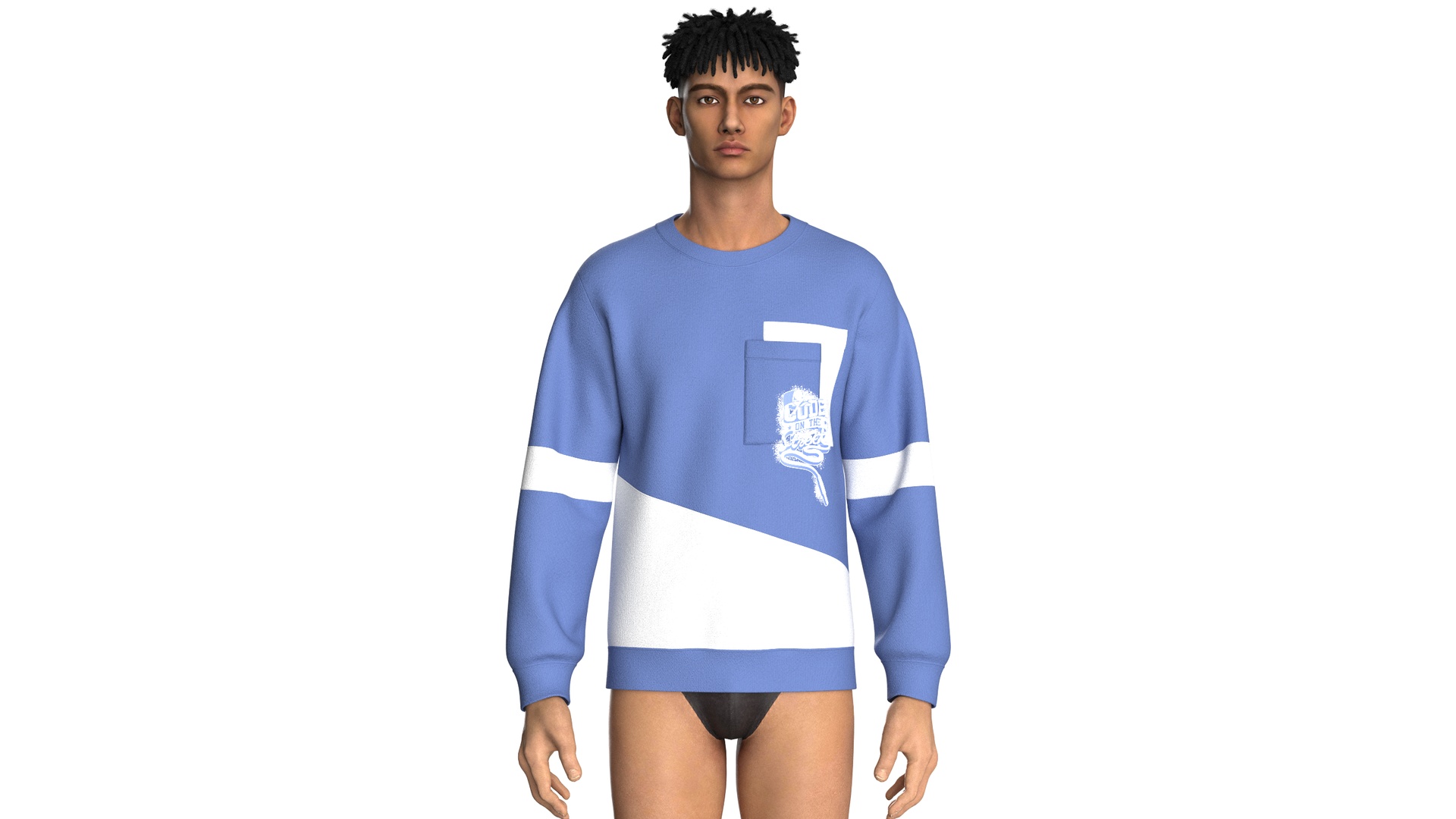 Media 1 for listing Men Printed Pocket Sweatshirt | High Poly