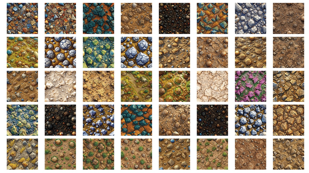 Media 1 for listing 120 Seamless Soil Textures – Rocks, Dust, Sand & Grass