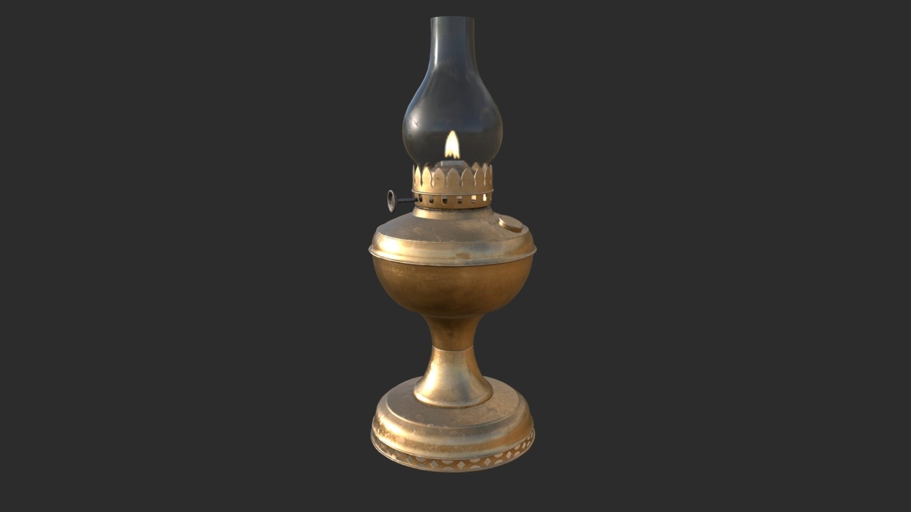 Media 1 for listing Antique Oil Lamp