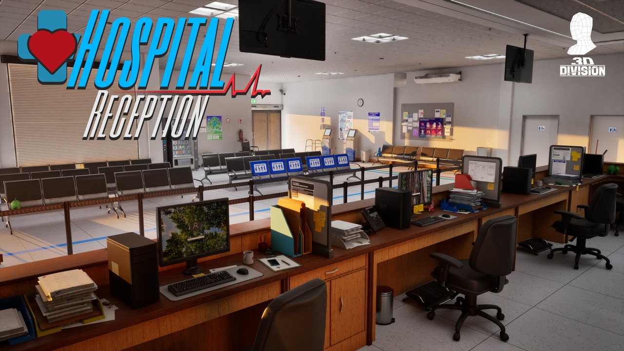 Media 1 for listing Modern Hospital Environment - Reception - PBR Game Ready