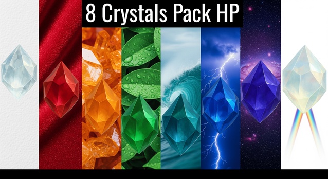 8-Crystal Fantasy Pack – High Poly 3D Models — Cobalt Game Assets