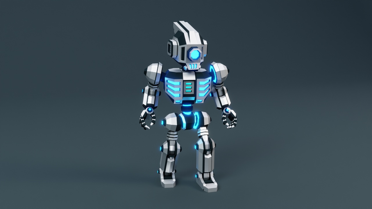 Media 1 for listing Sci-Fi Robot X-25.2 low-poly stylized