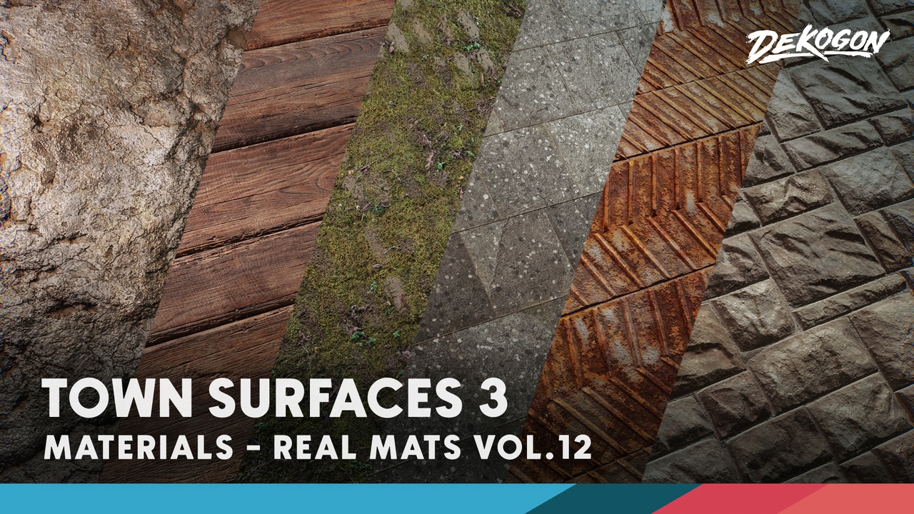 Media 1 for listing Realistic Materials VOL.12 - Town Surfaces 3 (45+ Materials)