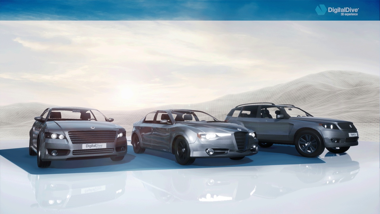 3D Cars: Basic Pack - hatchback, sedan, SUV 제품 등록을 위한 미디어 1개