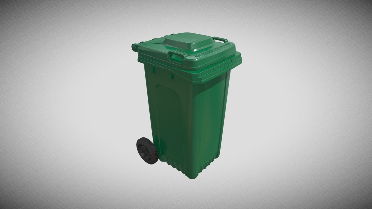Media 1 for listing Trash-Can-Plastic-Waste-Garbage-Bin High Poly 3D Asset