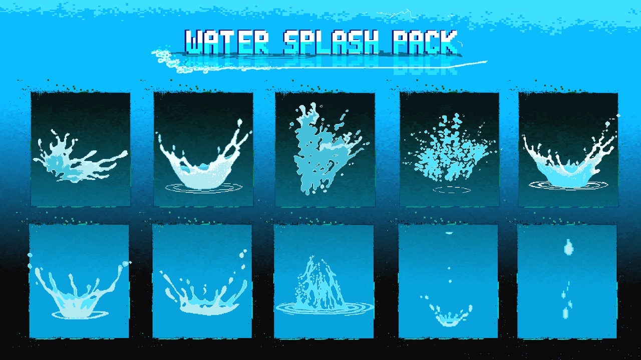 Media 1 for listing Pixel Art - Water Splash Pack
