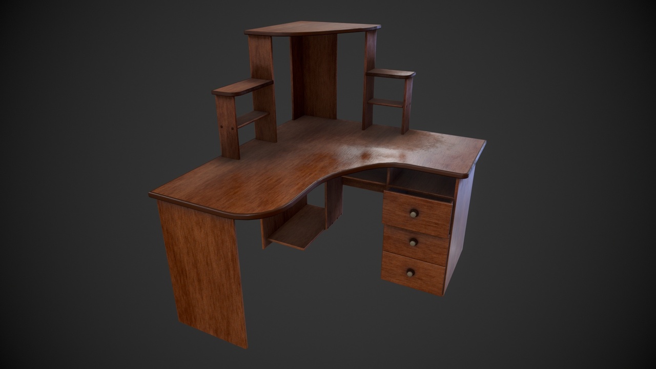 Media 1 for listing 90s Style Wooden Computer Desk