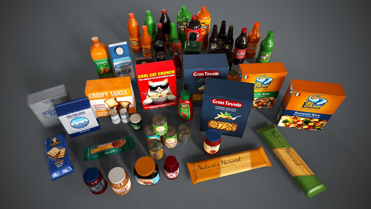 商品 Realistic Food Packaging Assets 的媒体 1