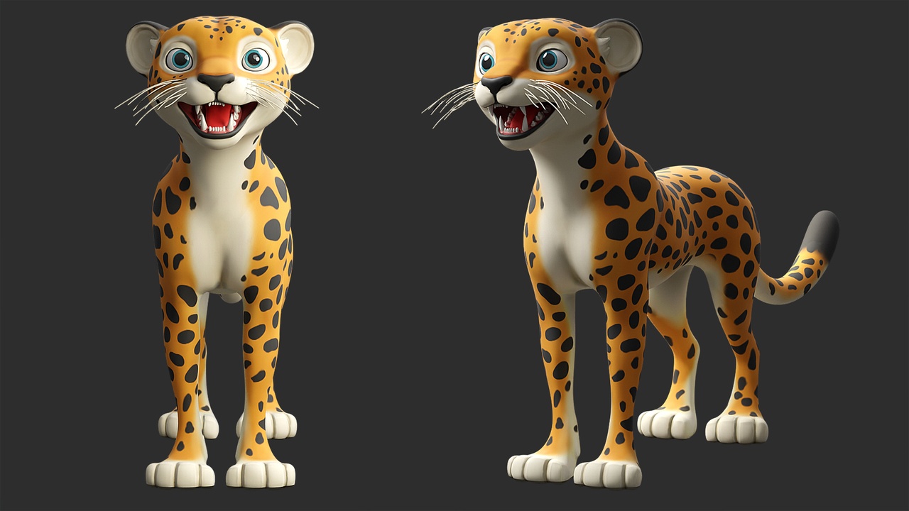 Media 1 for listing Stylized Cheetah  - Topology + UV Map